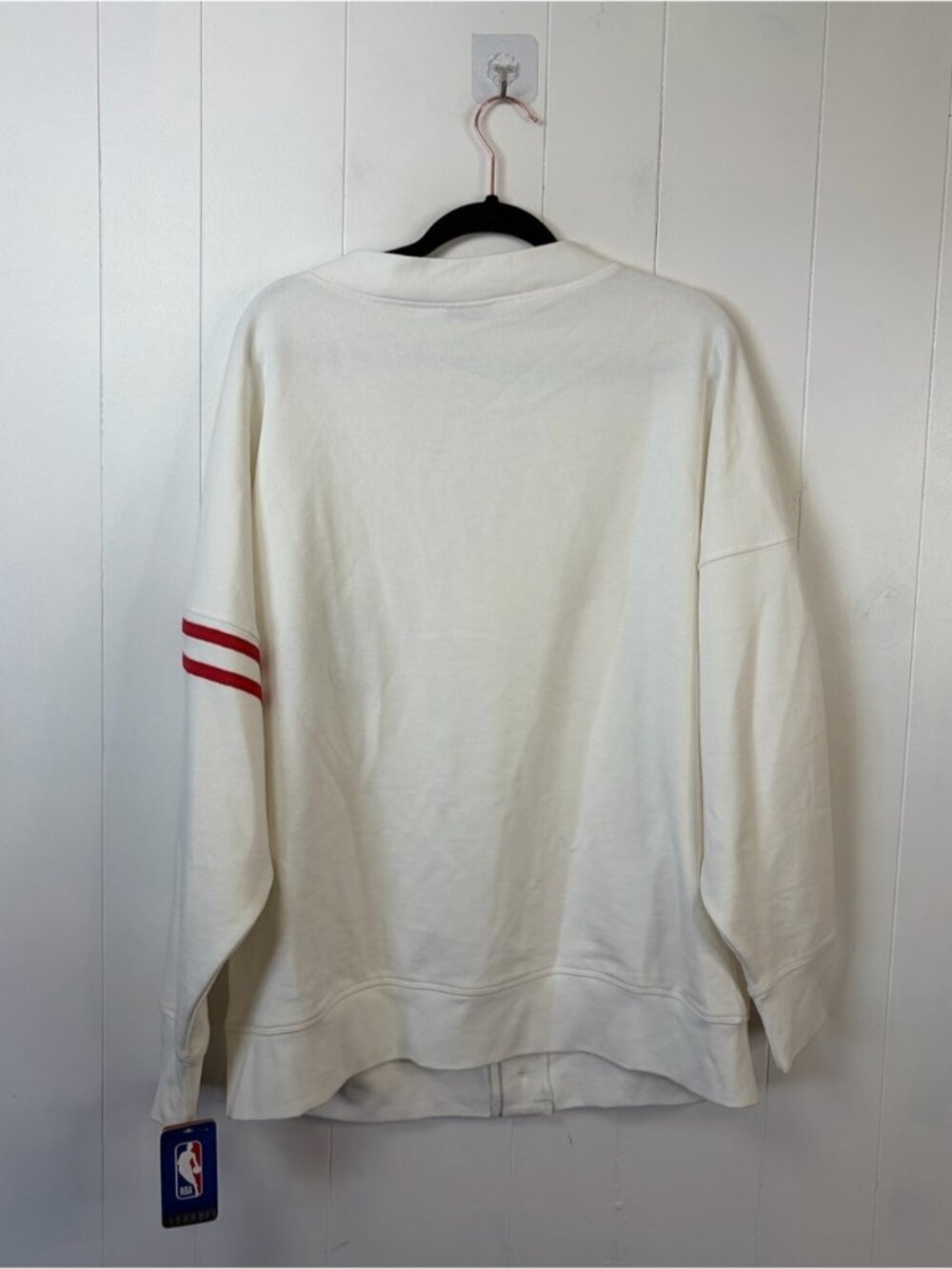 NBA Toronto Raptors Cardigan Sweatshirt Varsity Streetwear NWT Mens Medium White - Picture 3 of 7
